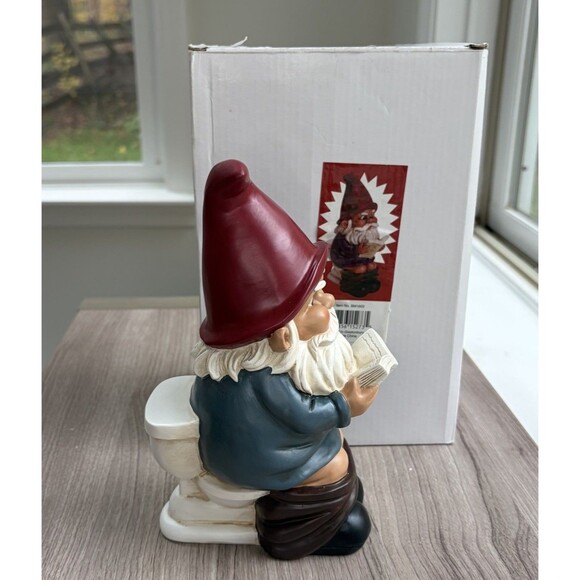 BigMouth Inc. Gnome on a Throne Garden Gnome - Outdoor / Indoor Funny Statue - Picture 2 of 10
